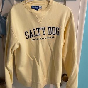 pale yellow graphic crew neck